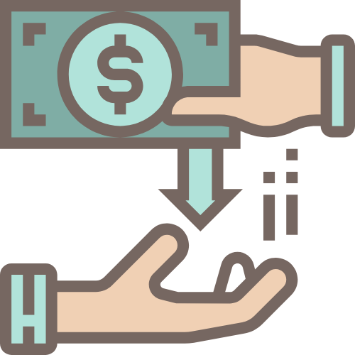a picture of money being passed from one hand to another